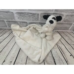 Little Jellycat Bashful puppy dog small plush lovey security blanket black white